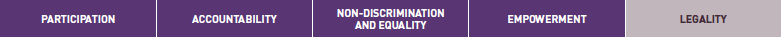 Participation, Accountability, Non-discrimination and equality, Empowerment and Legality;
